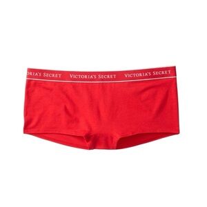 NWT VICTORIA’S SECRET LOGO Cotton Boyshort Panty in Lipstick!
